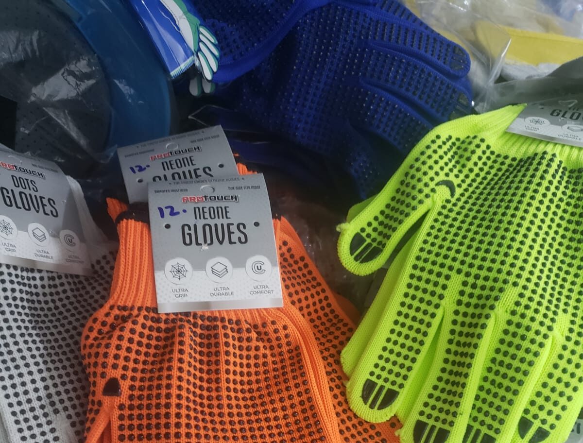 Work Glove Blue/Blk Dotted (Doz) – DGBB002D